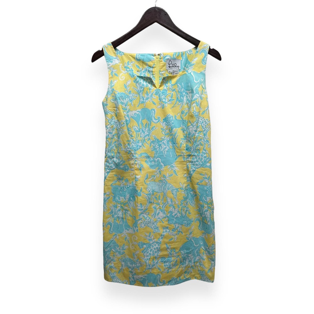 Lilly Pulitzer Yellow and Blue Floral Dress